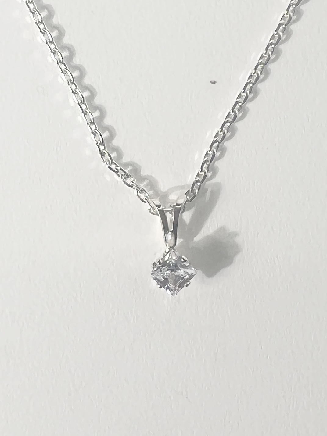 4mm キュービックジルコニアスクエアネックレス - 画像 (3)