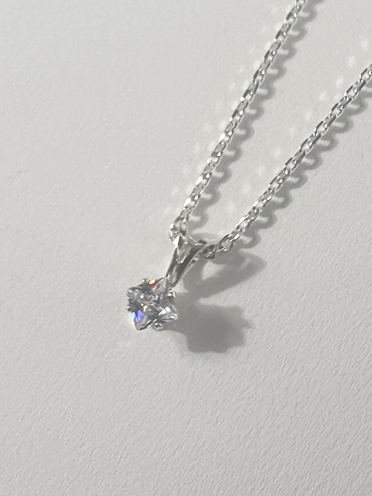 4mm キュービックジルコニアスクエアネックレス - 画像 (2)